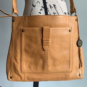 The Sak Leather Crossbody Messenger Tan Bag